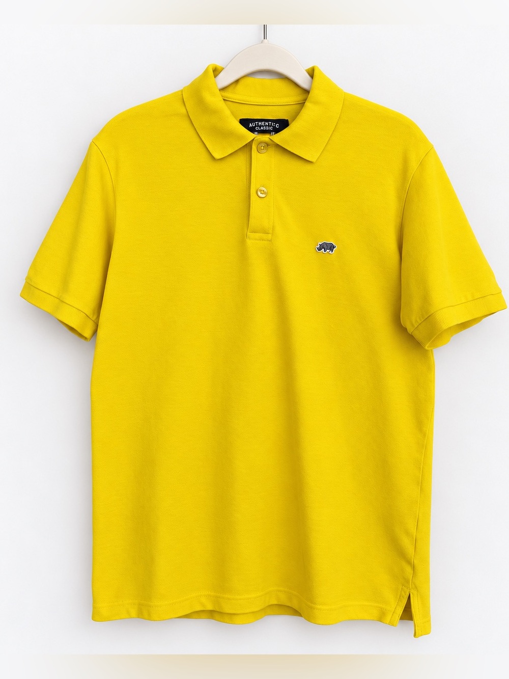 Ecko Unltd Men’s Yellow Polo Shirt Rhino Logo Y2K Streetwear 100% Cotton
